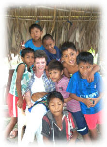 Sherry with Kuna children